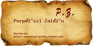 Porpáczi Zalán névjegykártya
